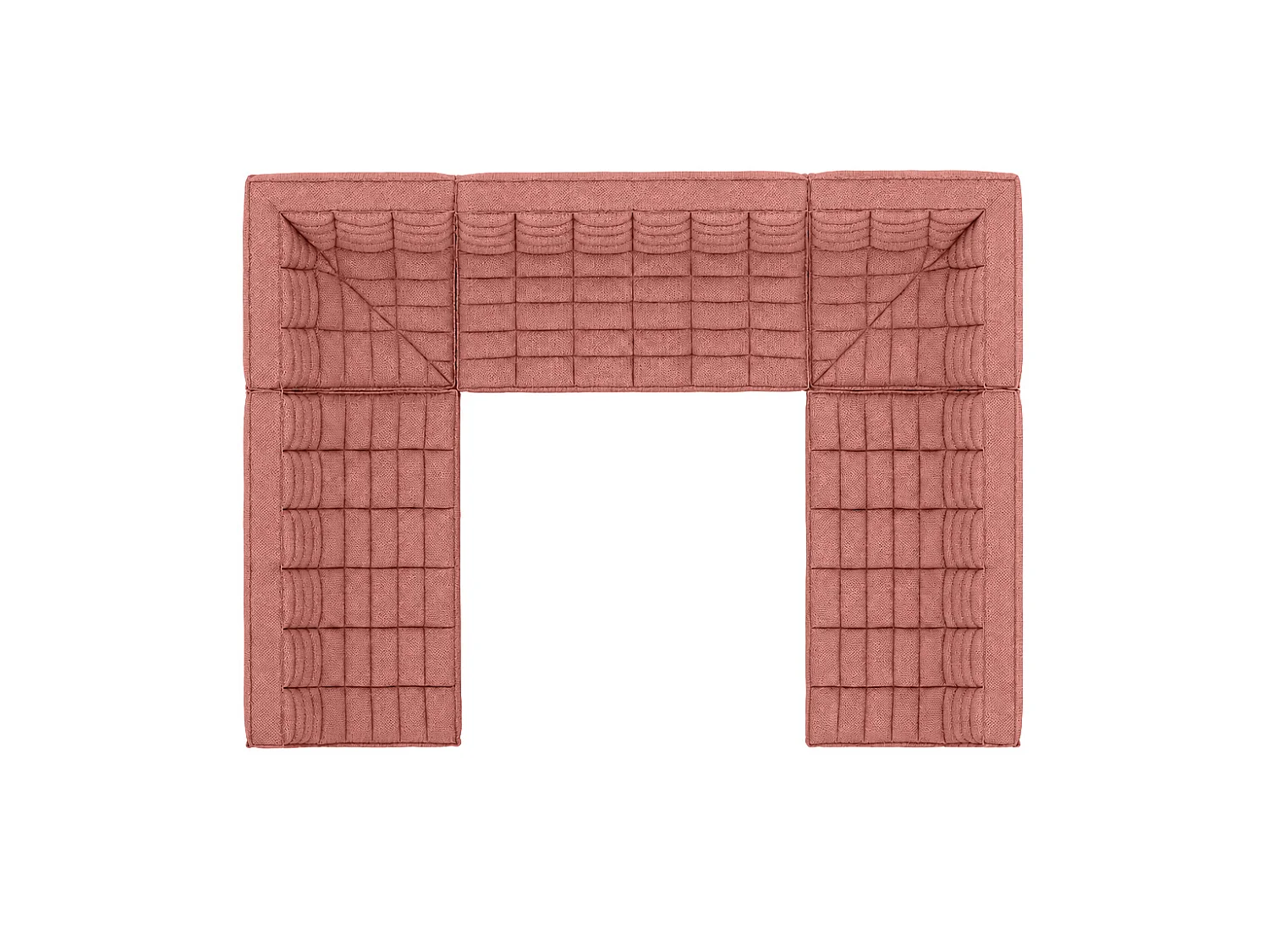 Canapé d’angle modulable U XL en U, tissu peluche Pop, rose, LAZY U XL