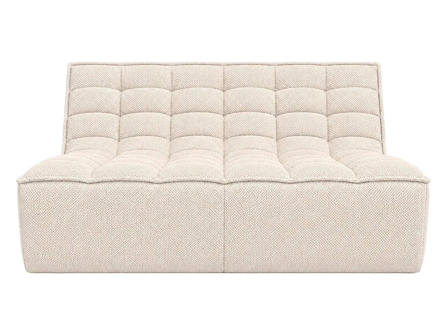 Canapé 2 places modulaire, tissu peluche Pop, crème, LAZY