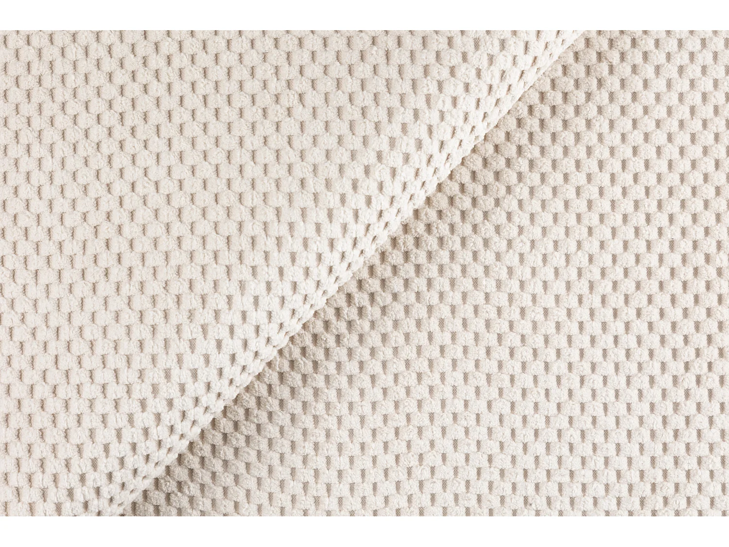 Canapé 2 places modulaire, tissu peluche Pop, crème, LAZY