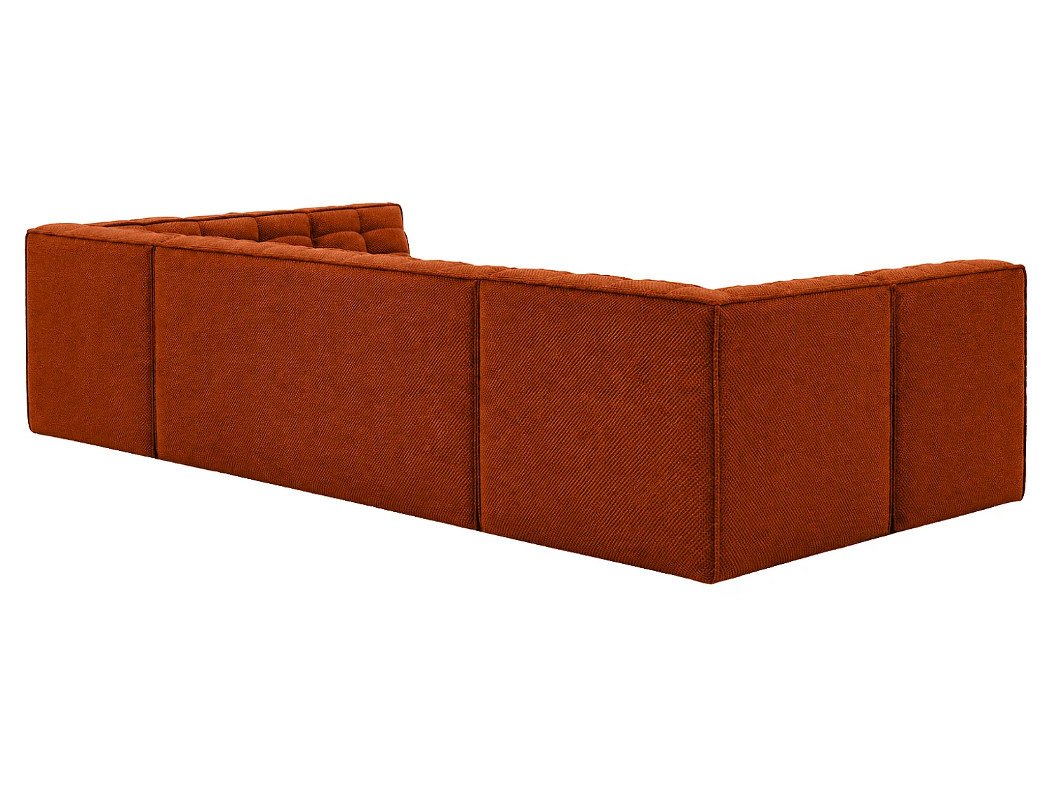 Canapé d’angle modulable en U, tissu peluche Pop, cuivre, LAZY U Medium