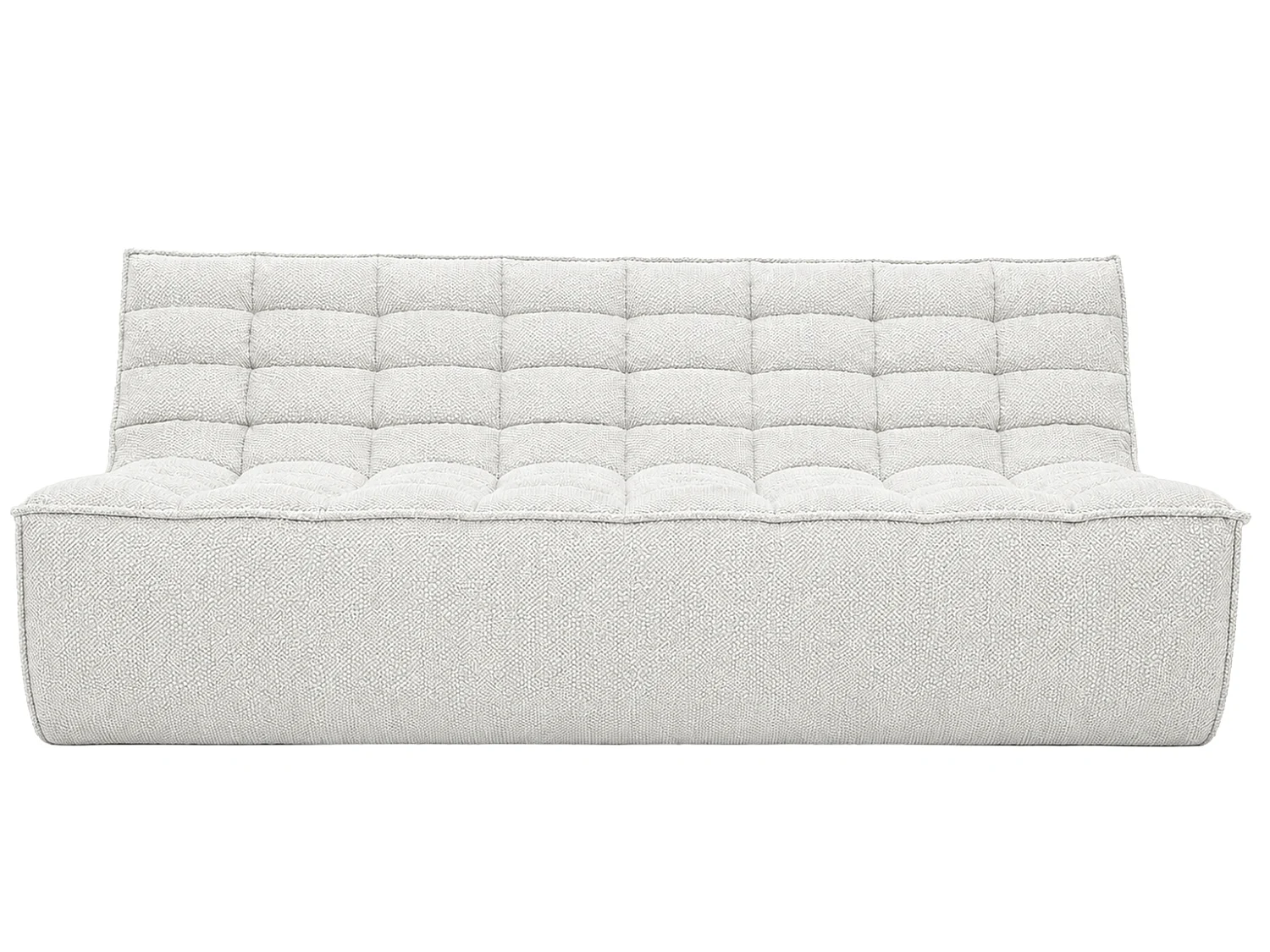 Canapé 3 places modulable, tissu peluche Pop, blanc glacé, LAZY