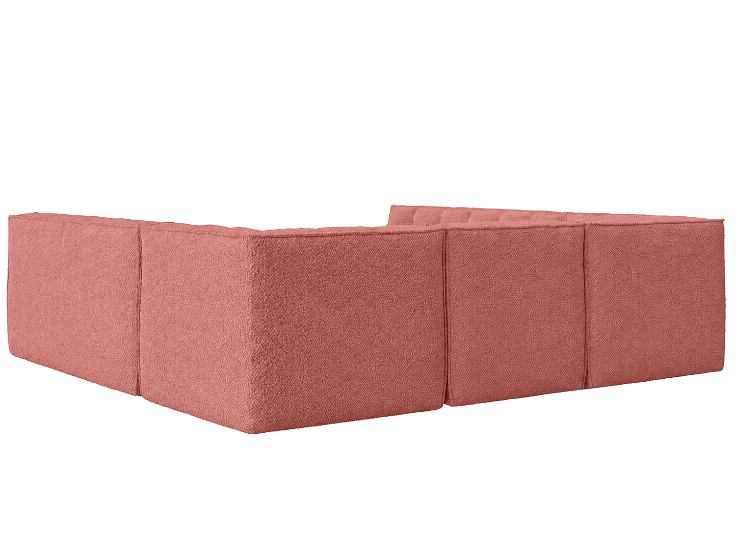 Canapé d’angle modulable Corner en U, tissu peluche Pop, rose, LAZY U CORNER