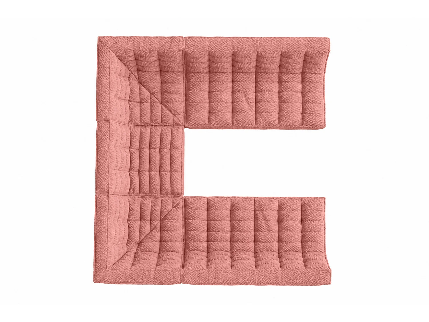 Canapé d’angle modulable Corner en U, tissu peluche Pop, rose, LAZY U CORNER