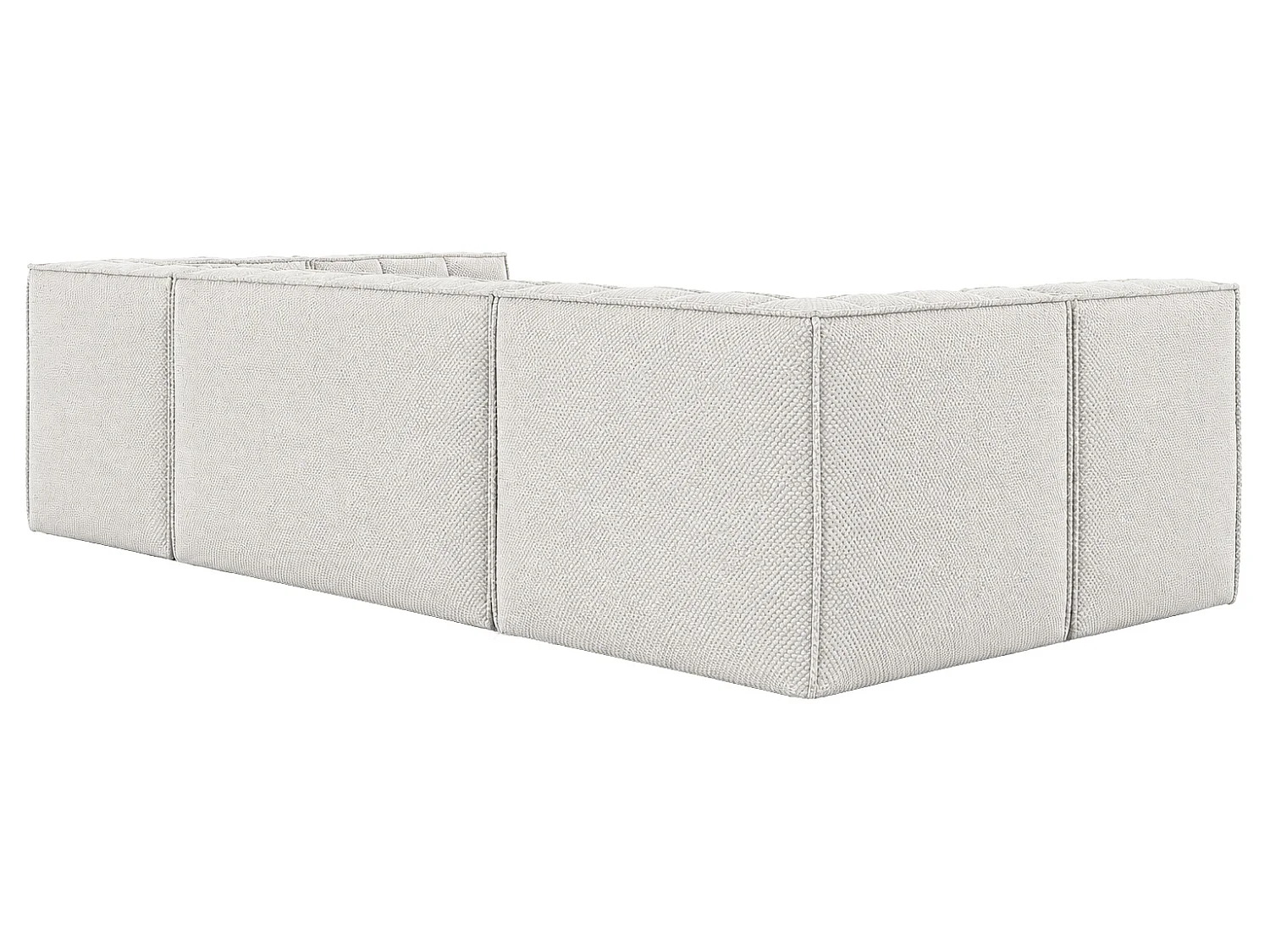 Canapé d’angle modulable en U, tissu peluche Pop, blanc glacé, LAZY U