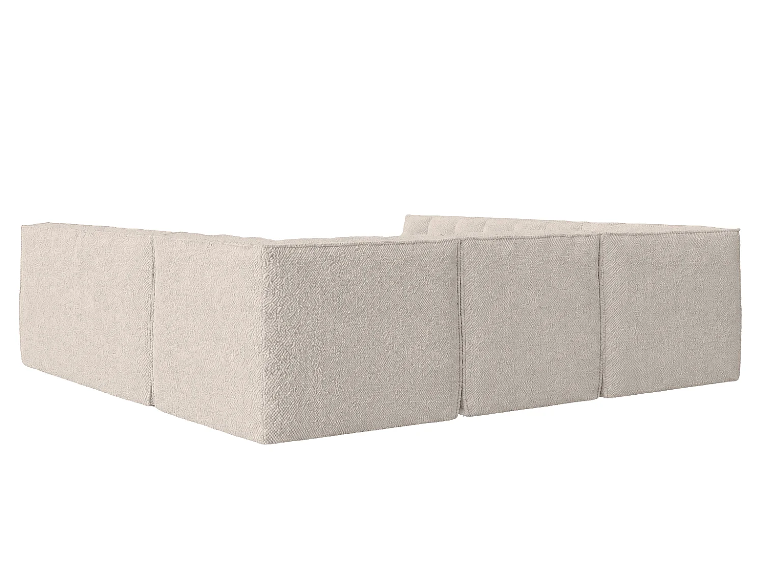 Canapé d’angle modulable Corner en U, tissu peluche Pop, beige, LAZY U CORNER