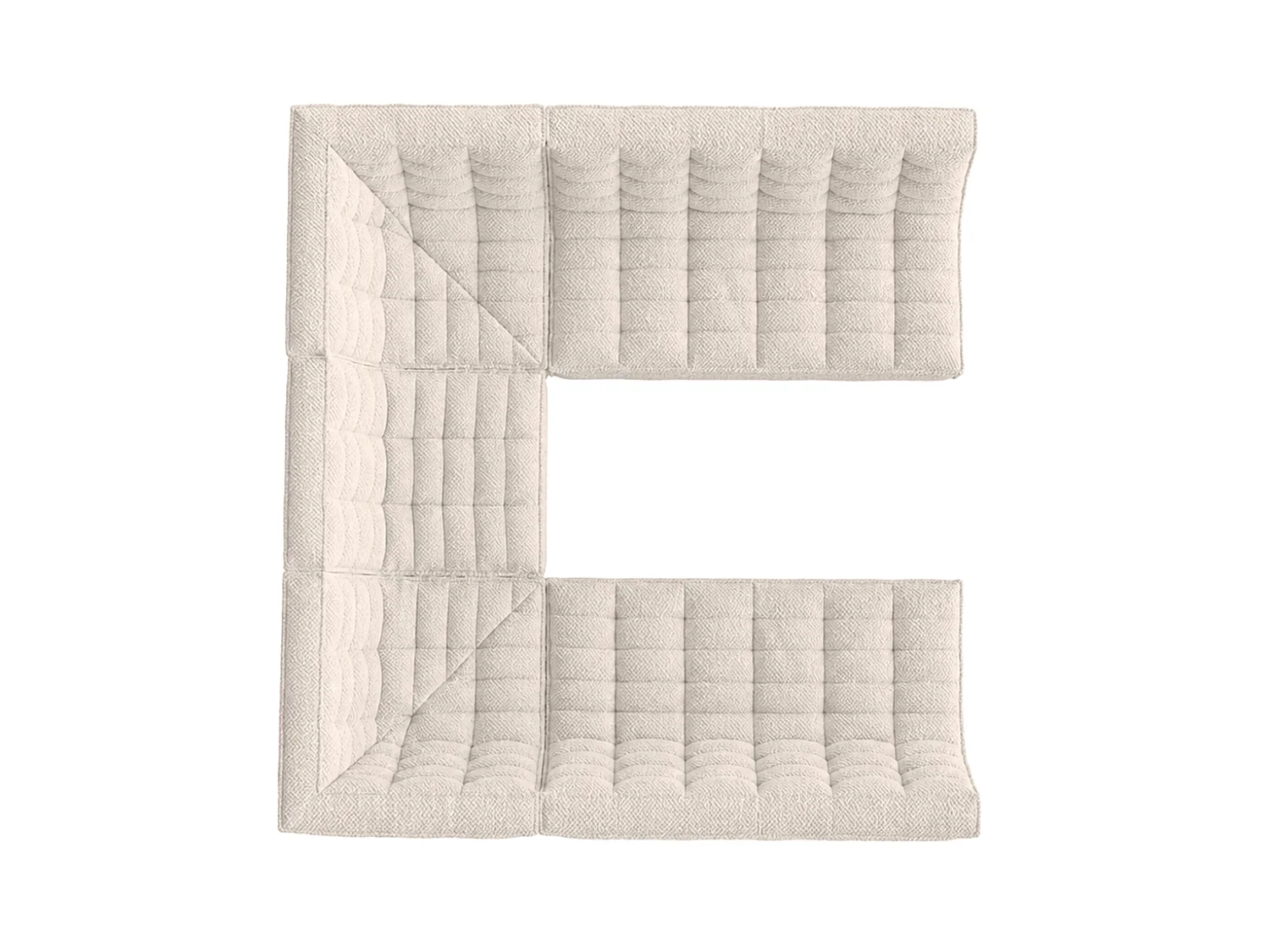 Canapé d’angle modulable Corner en U, tissu peluche Pop, beige, LAZY U CORNER