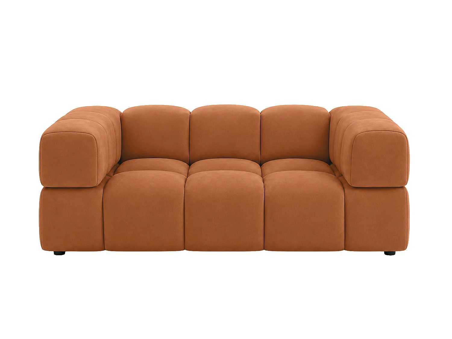 2-zitsbank, bank, veloursstof Bluvel, kaneelkleur, Averro