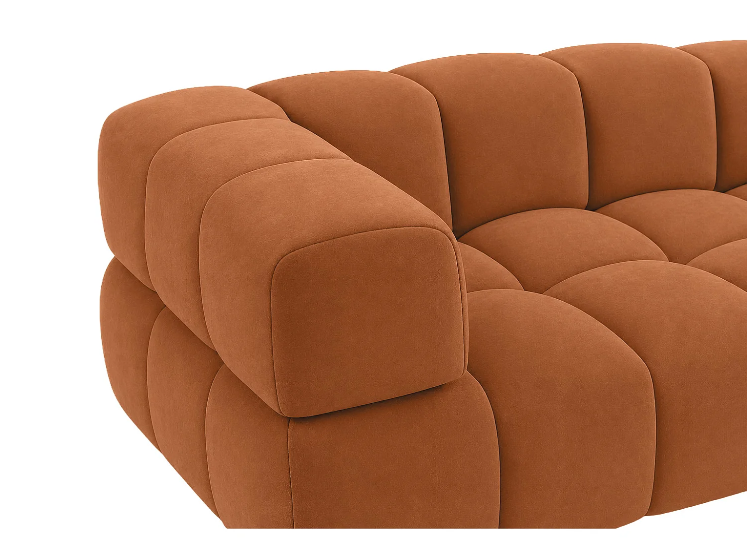 2-zitsbank, bank, veloursstof Bluvel, kaneelkleur, Averro