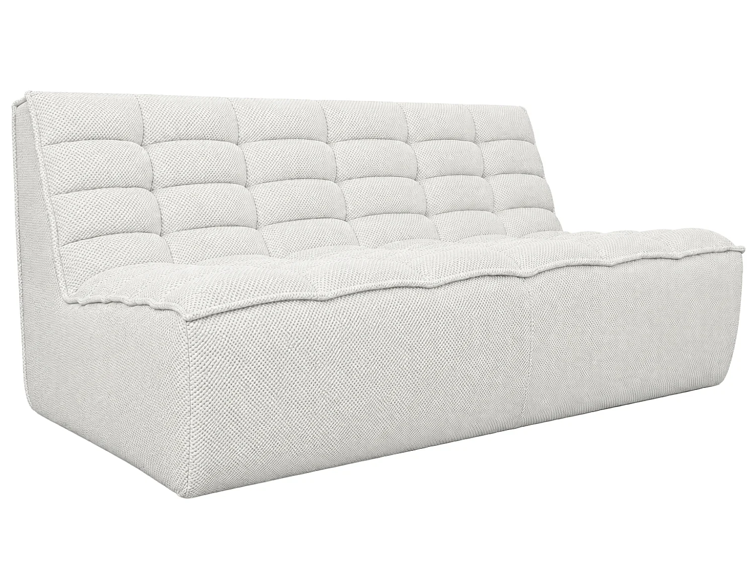 Canapé 2 places modulaire, tissu peluche Pop, ice, LAZY