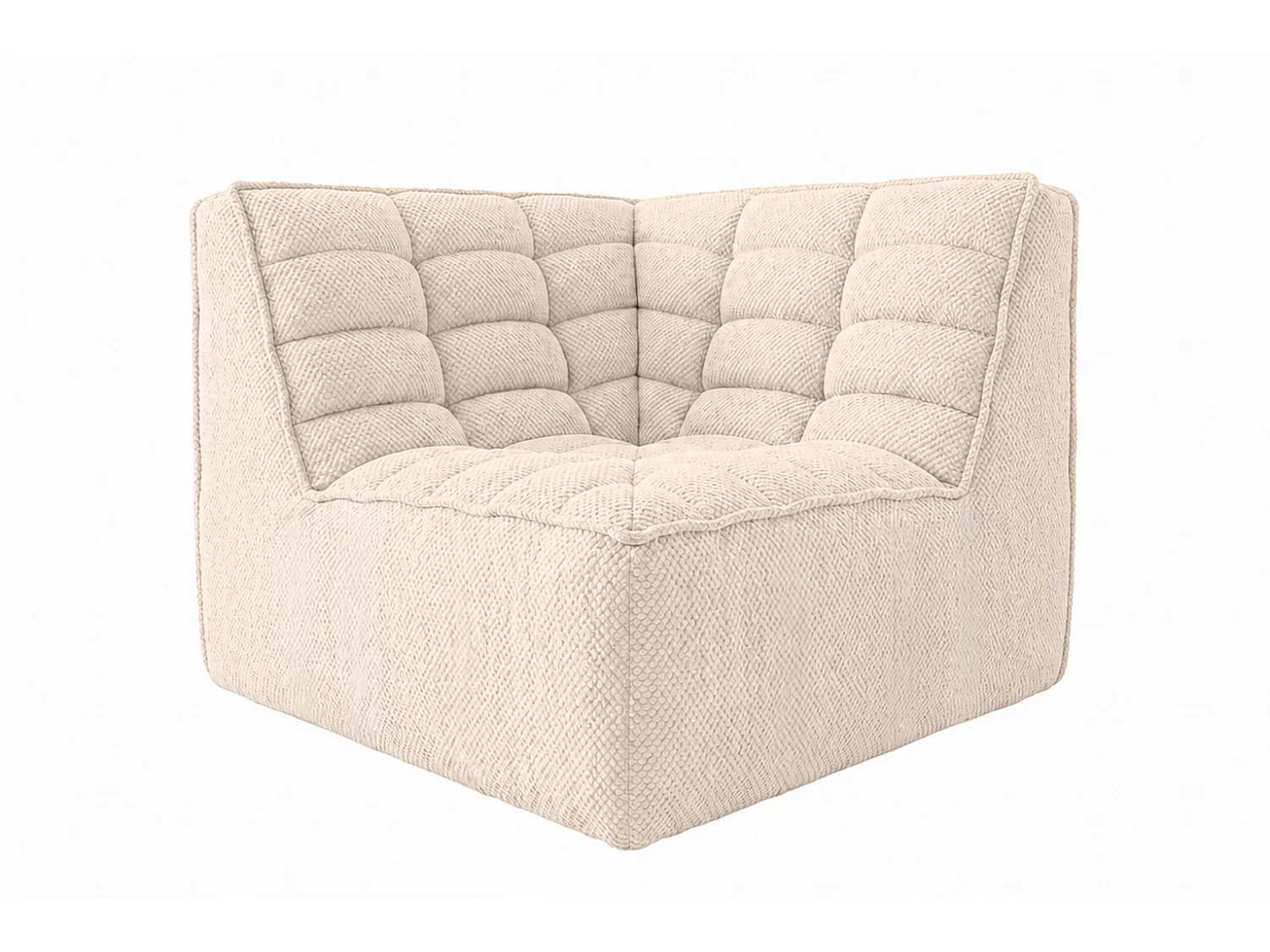 Module d’angle, module, tissu peluche Pop, crème, LAZY