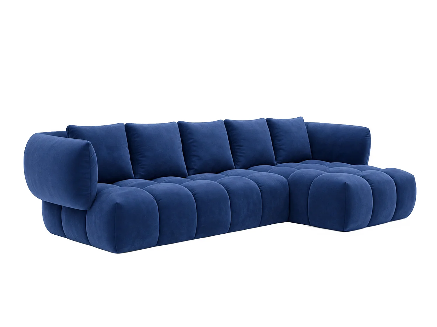 Divano angolare a L, tessuto velluto Bluvel, blu inchiostro, destra, SEVIO L