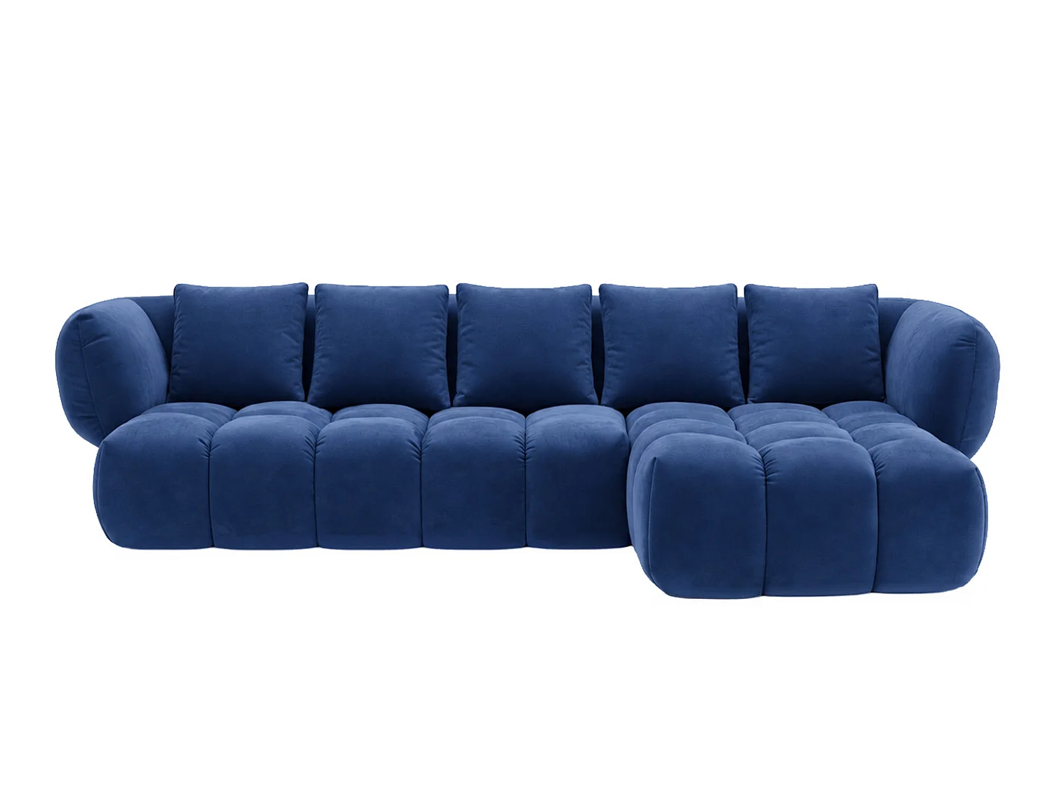 Divano angolare a L, tessuto velluto Bluvel, blu inchiostro, destra, SEVIO L