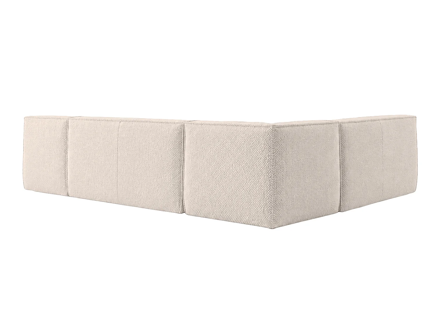 Canapé d’angle modulable en L, tissu peluche Pop, beige, gauche, LAZY L