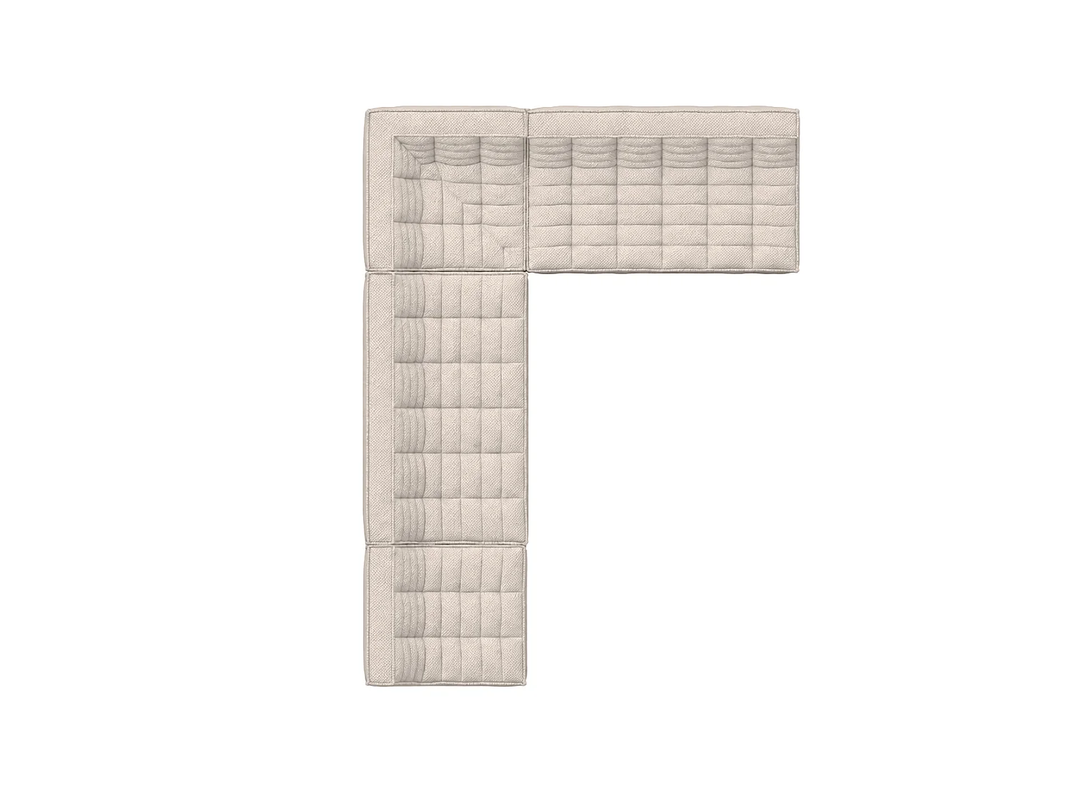 Canapé d’angle modulable en L, tissu peluche Pop, beige, gauche, LAZY L