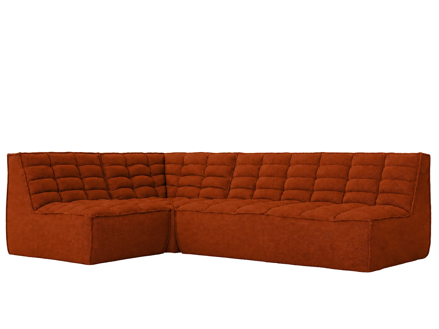 Canapé d’angle modulable en L, tissu peluche Pop, cuivre, gauche, LAZY L mini