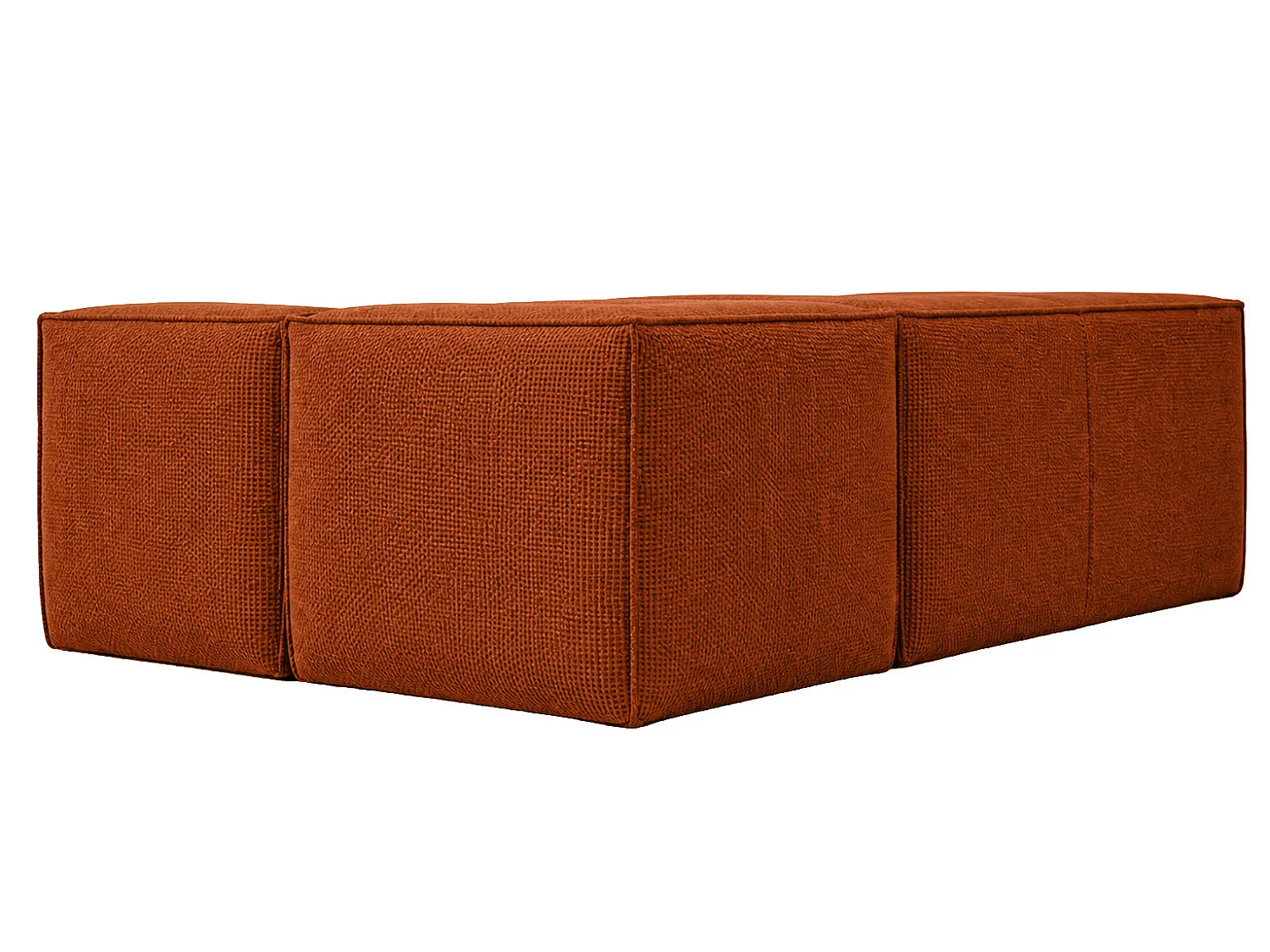 Canapé d’angle modulable en L, tissu peluche Pop, cuivre, gauche, LAZY L mini