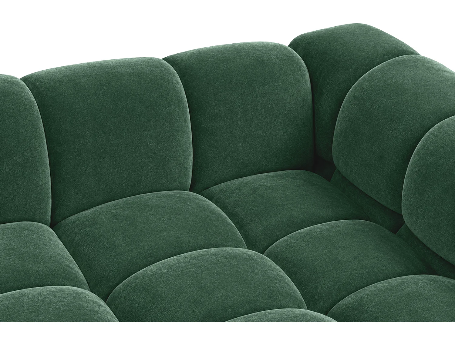 Divano angolare a L, tessuto velluto Bluvel, verde, destra, Averro XL