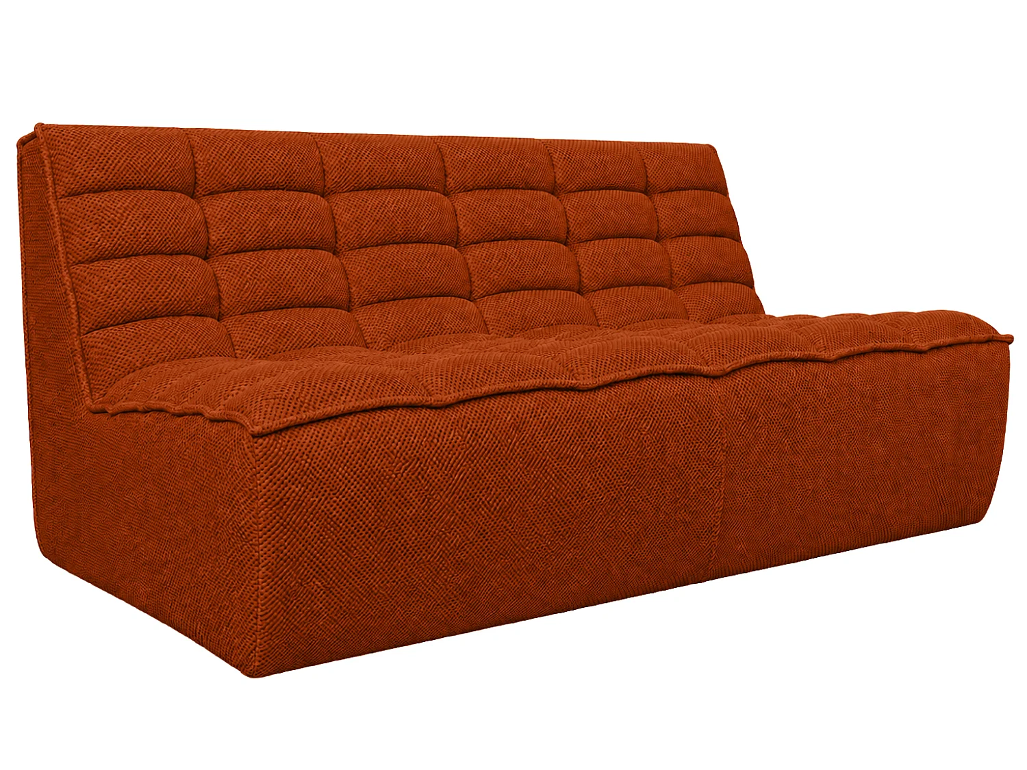 Canapé 2 places modulaire, tissu peluche Pop, cuivre, LAZY