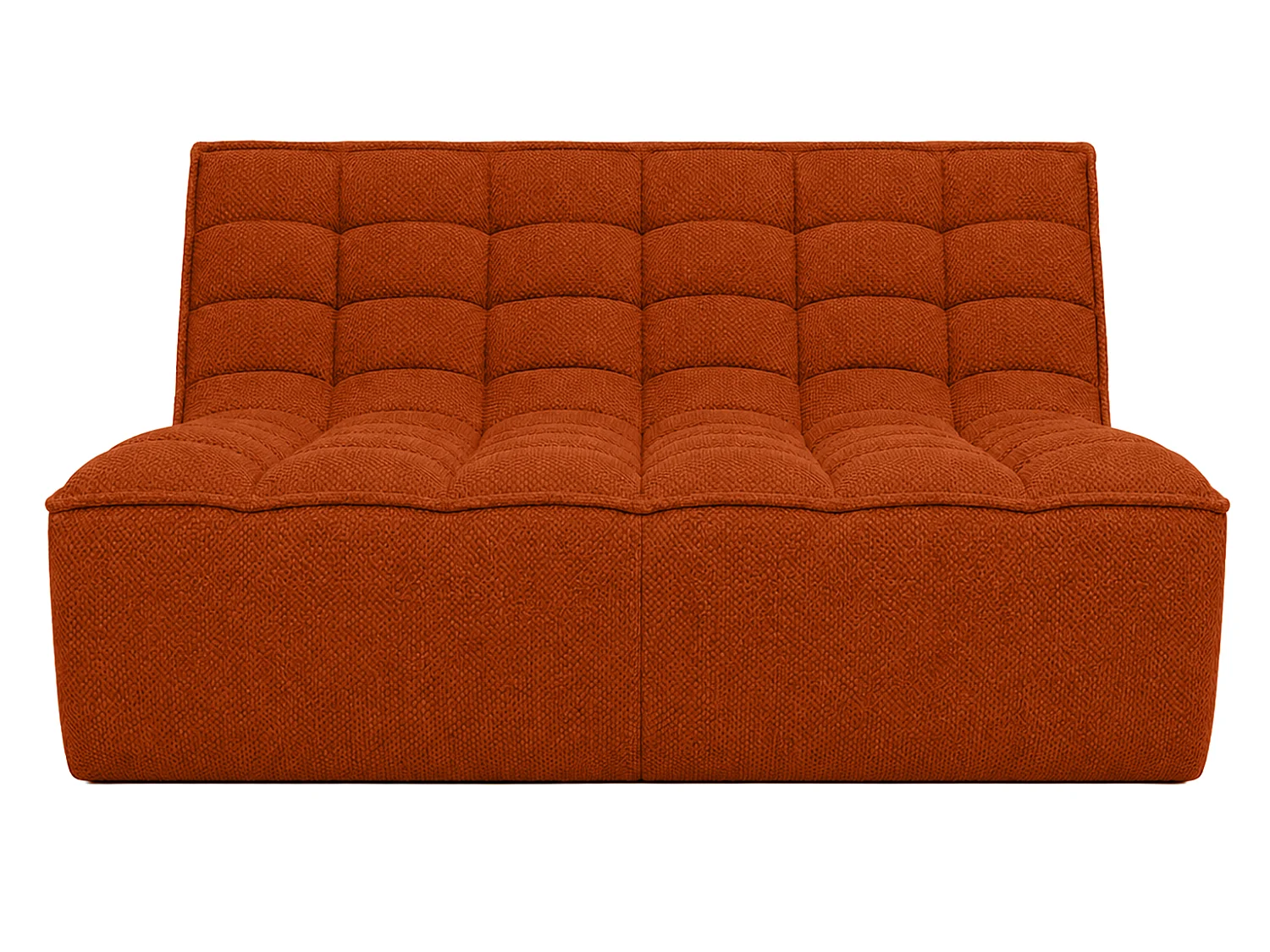 Canapé 2 places modulaire, tissu peluche Pop, cuivre, LAZY