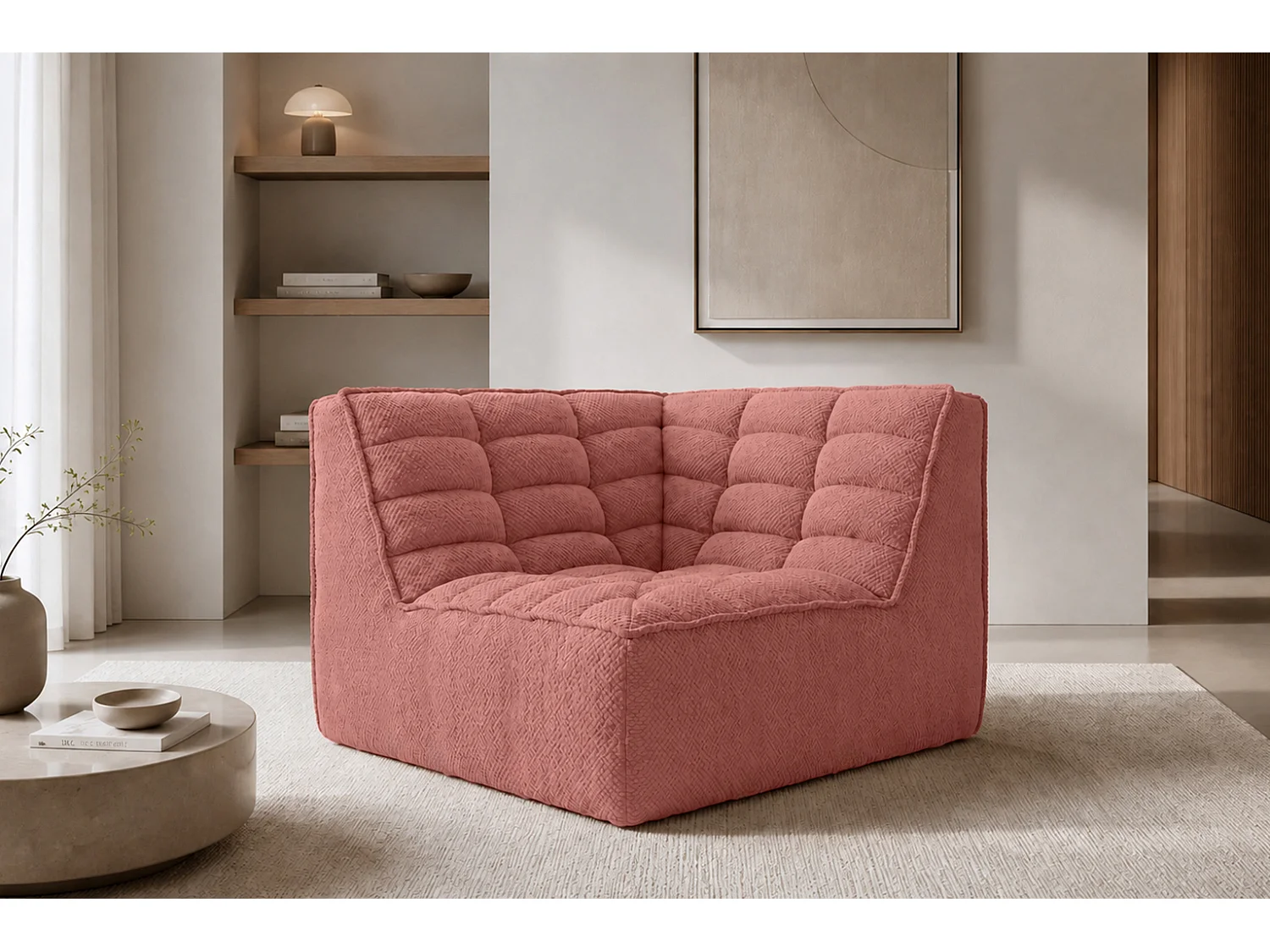 Module d’angle, module, tissu peluche Pop, rose, LAZY
