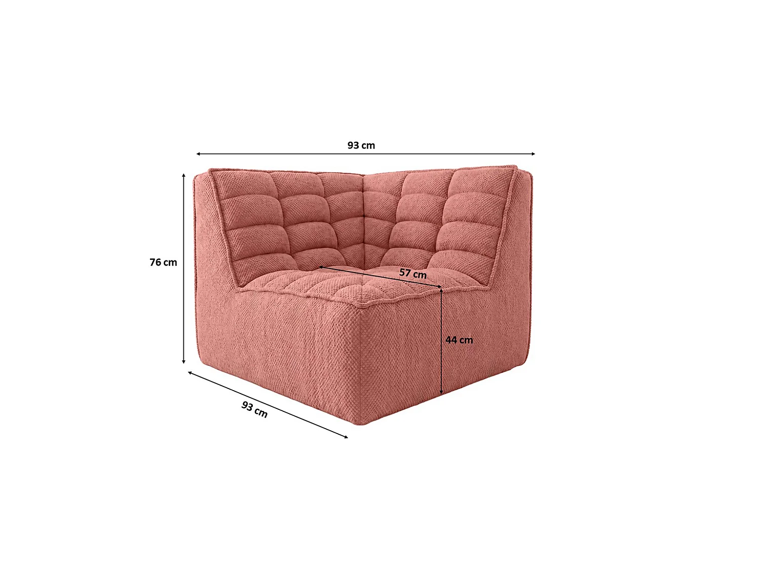 Module d’angle, module, tissu peluche Pop, rose, LAZY