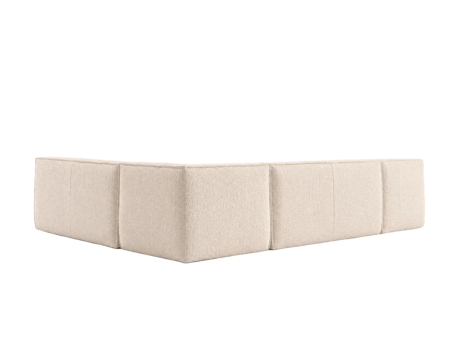 Canapé d’angle modulable en L, tissu peluche Pop, crème, gauche, LAZY L