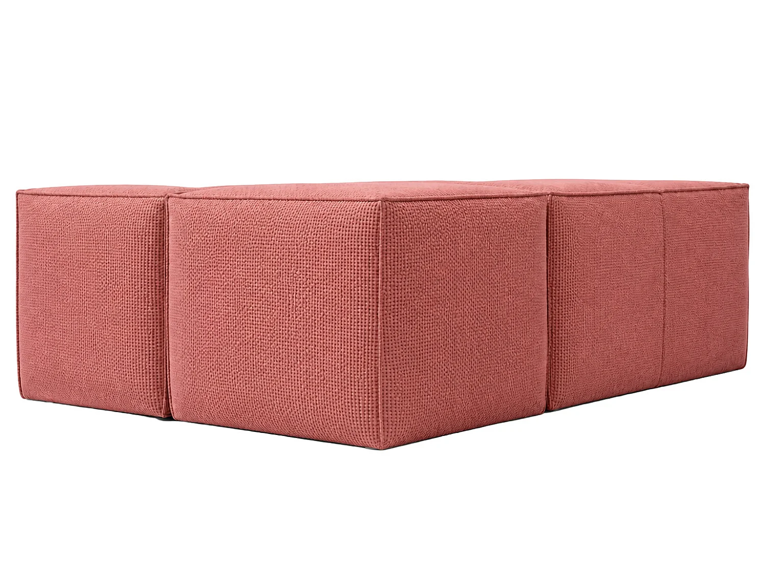 Canapé d’angle modulable en L, tissu peluche Pop, rose, gauche, LAZY L mini