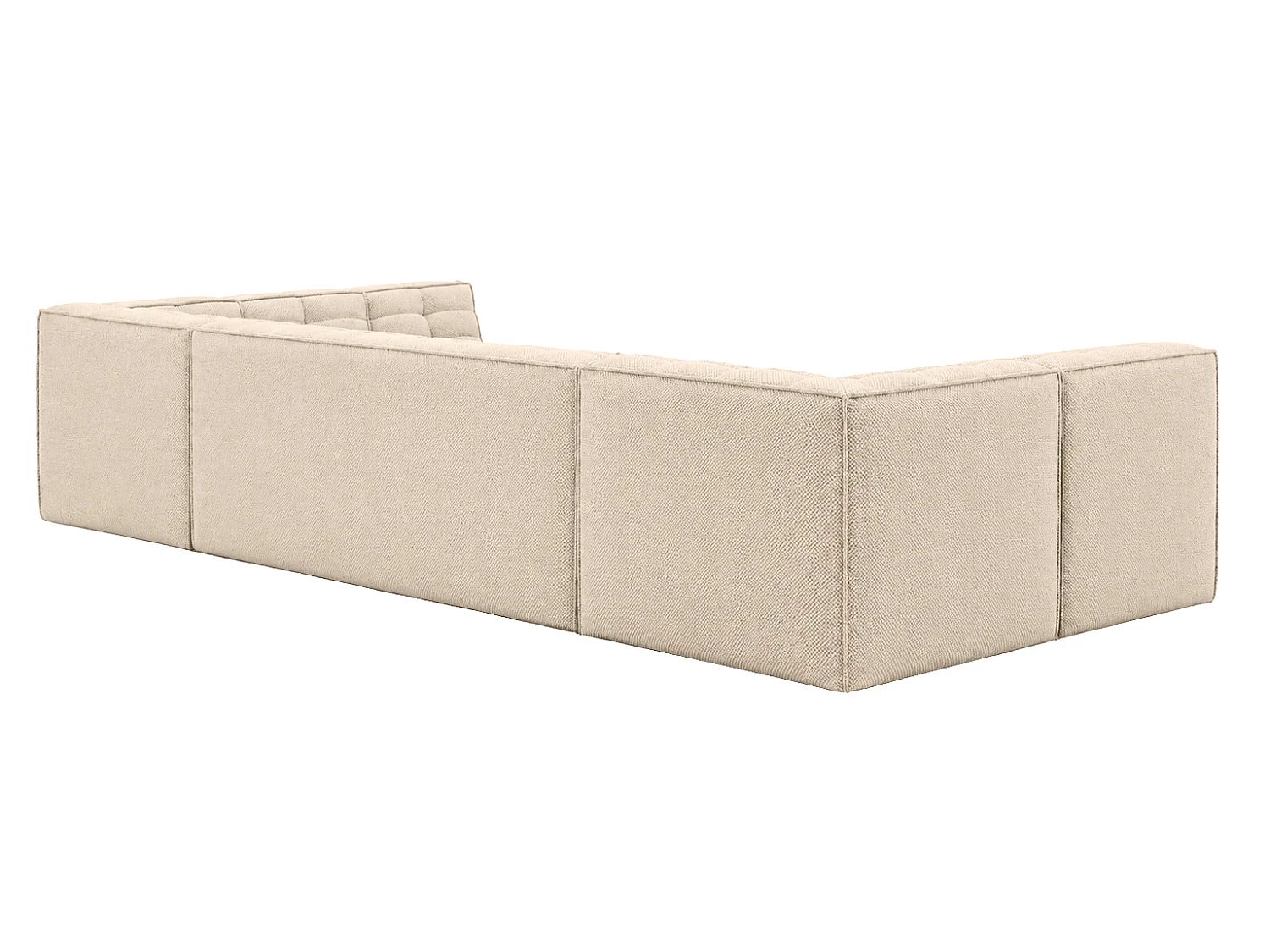 Canapé d’angle modulable en U, tissu peluche Pop, crème, LAZY U Medium
