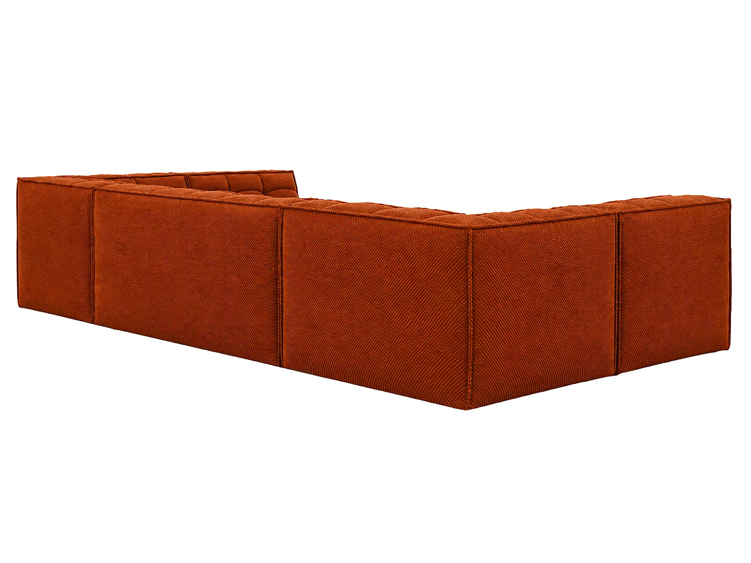Canapé d’angle modulable en U, tissu peluche Pop, cuivre, LAZY U