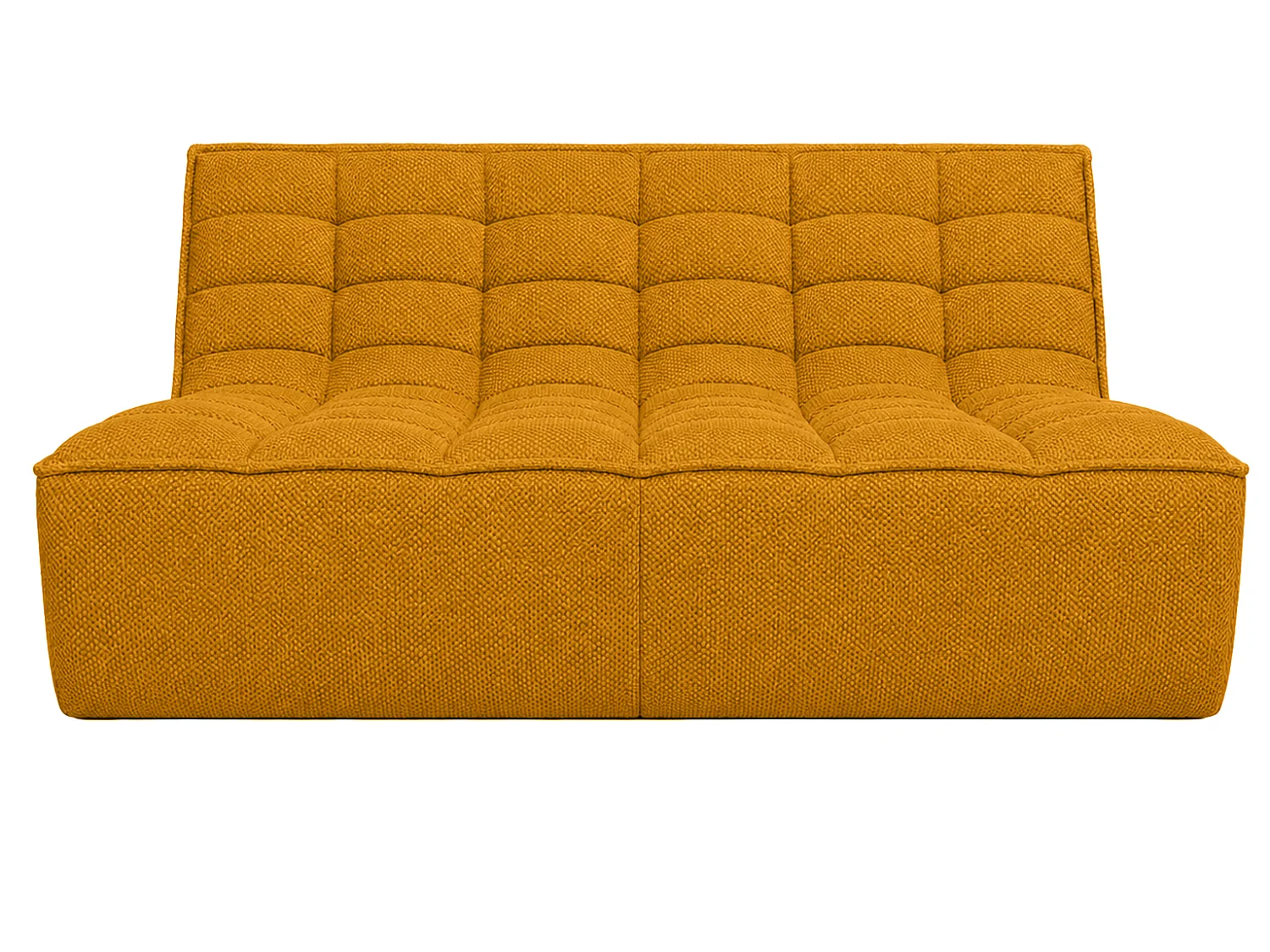 Canapé 2 places modulaire, tissu peluche Pop, moutarde, LAZY