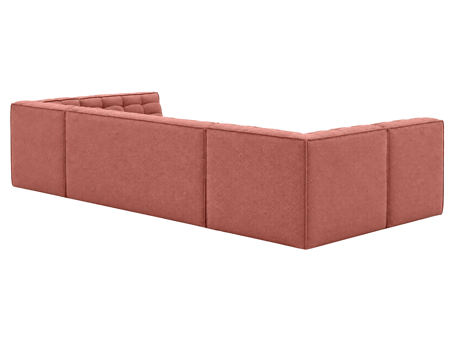 Canapé d’angle modulable en U, tissu peluche Pop, rose, LAZY U Medium