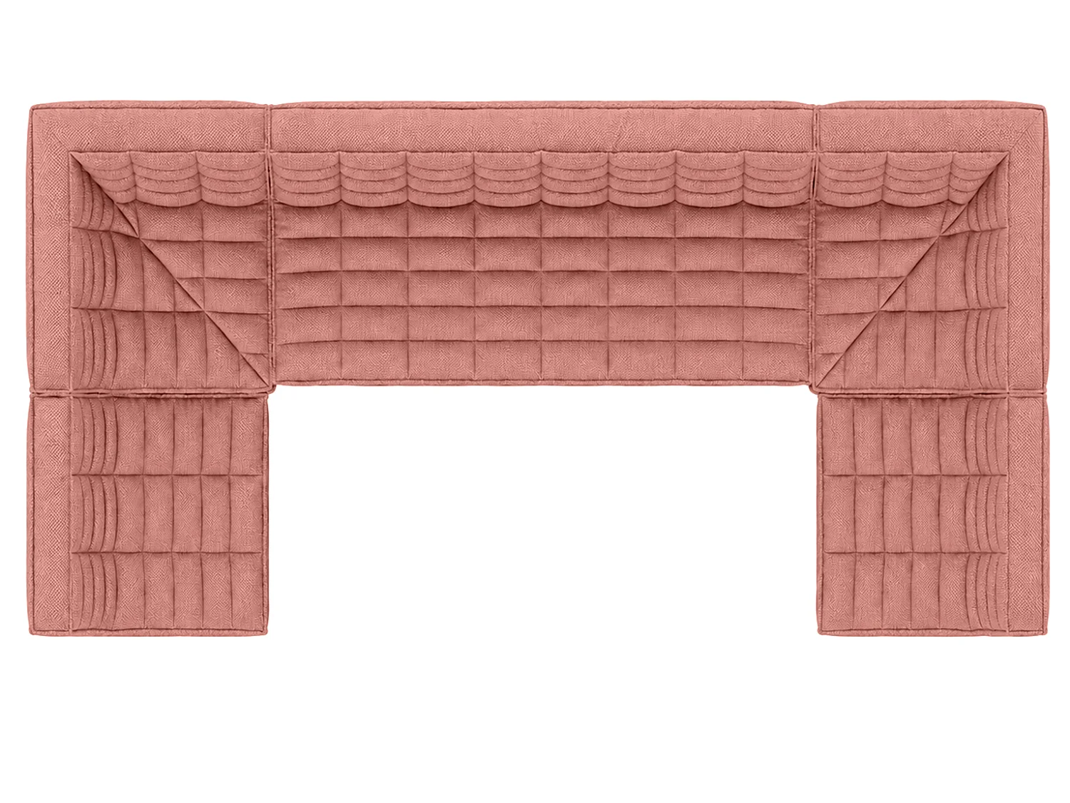 Canapé d’angle modulable en U, tissu peluche Pop, rose, LAZY U Medium