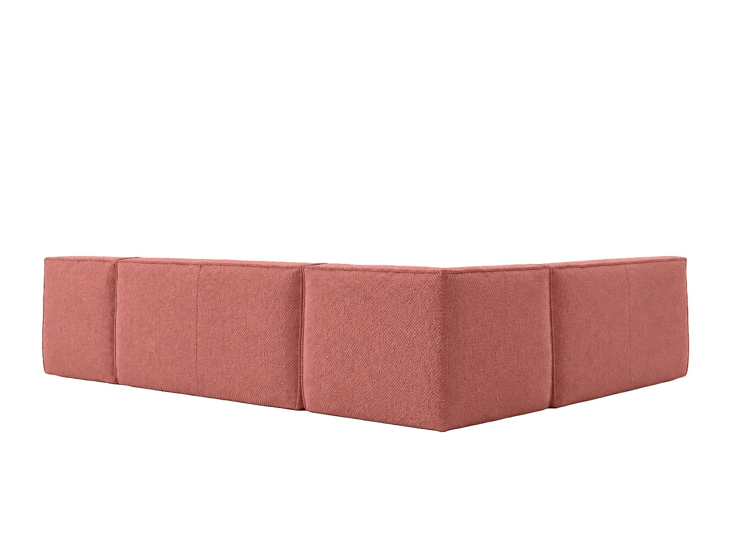Canapé d’angle modulable en L, tissu peluche Pop, rose, gauche, LAZY L