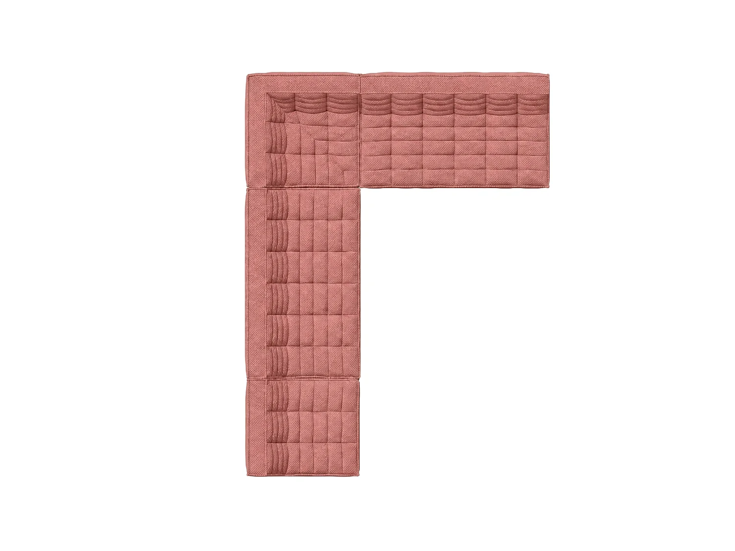 Canapé d’angle modulable en L, tissu peluche Pop, rose, gauche, LAZY L