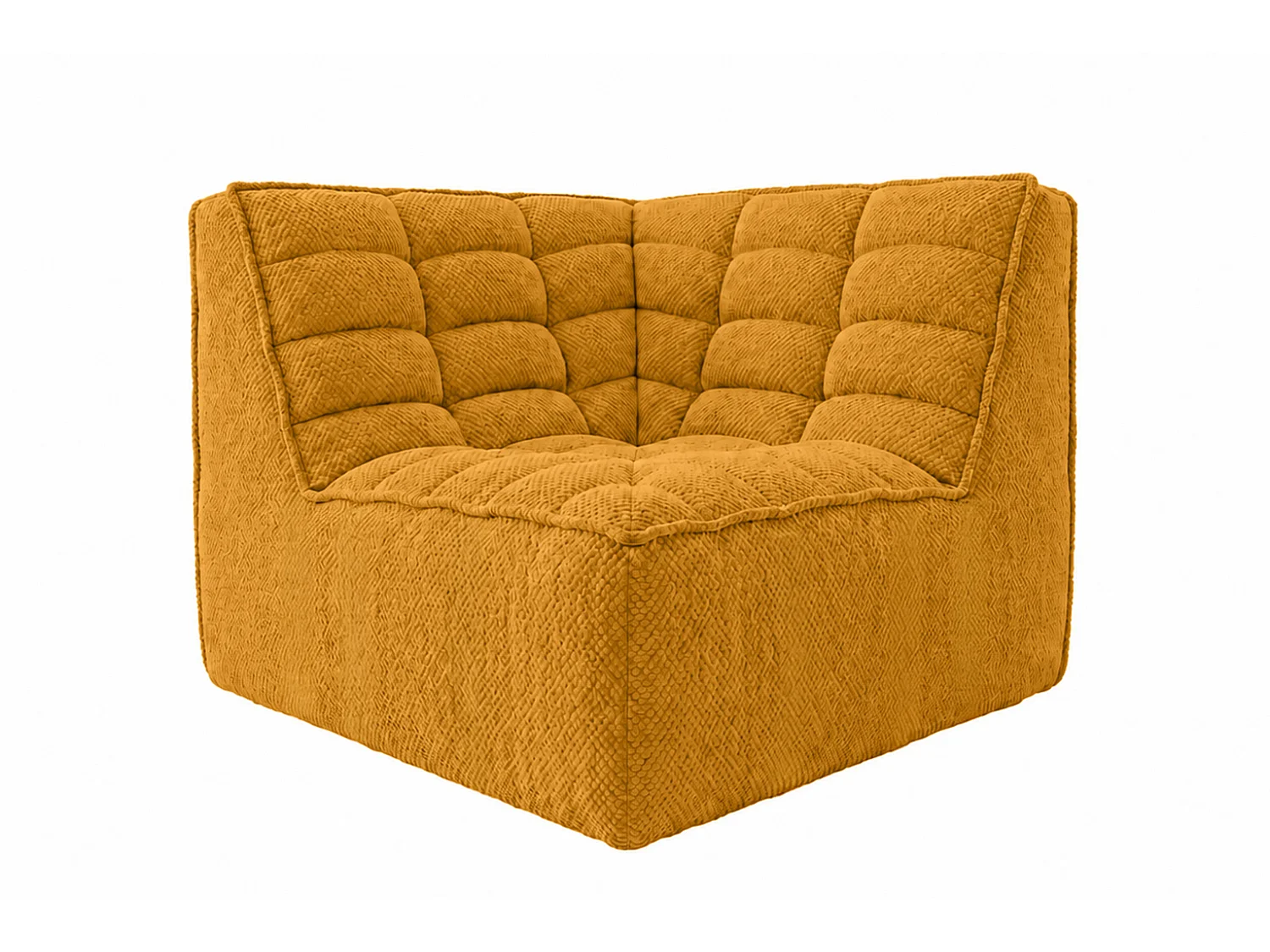 Module d’angle, module, tissu peluche Pop, moutarde, LAZY