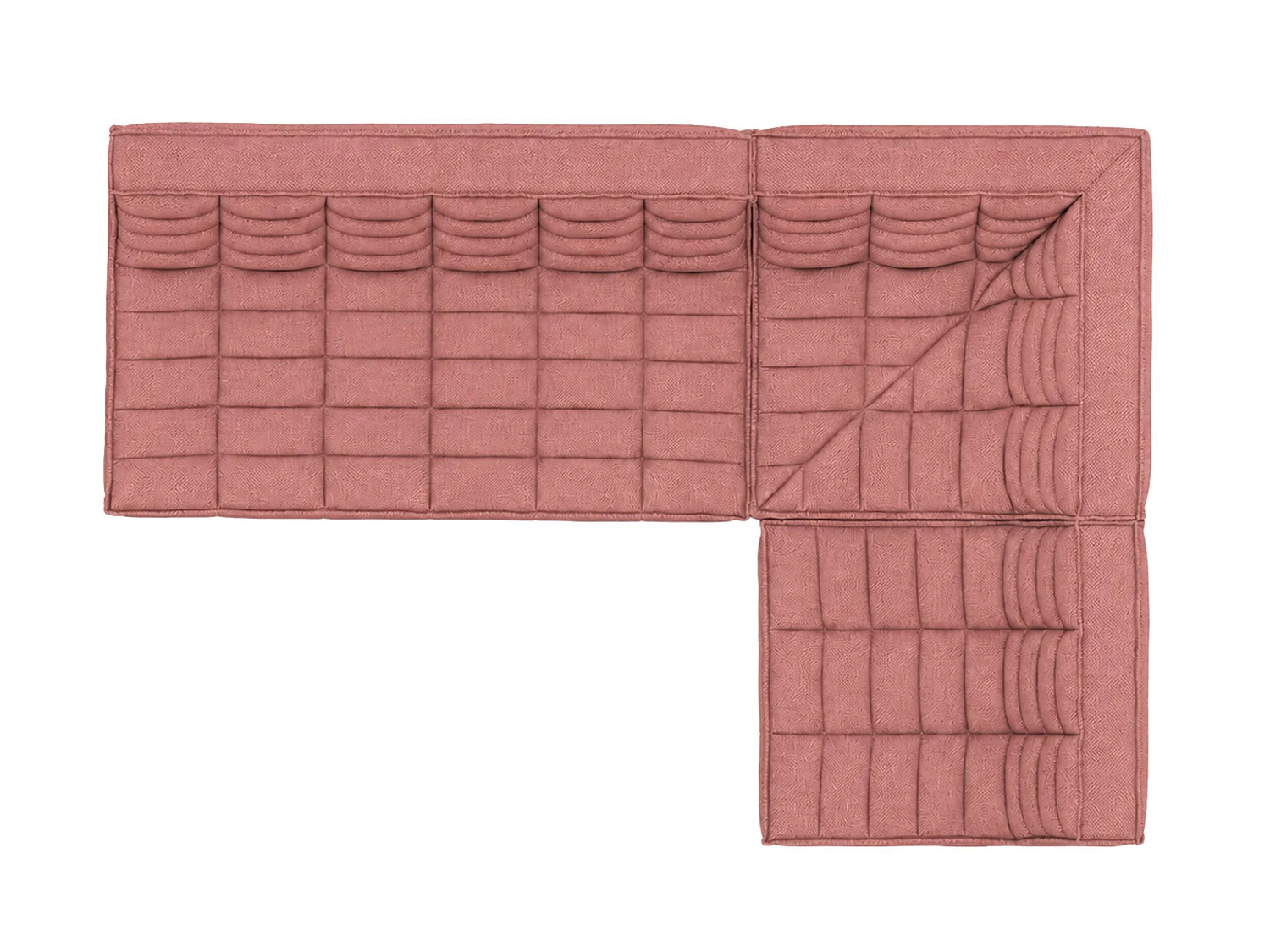 Canapé d’angle modulable en L, tissu peluche Pop, rose, droite, LAZY L mini