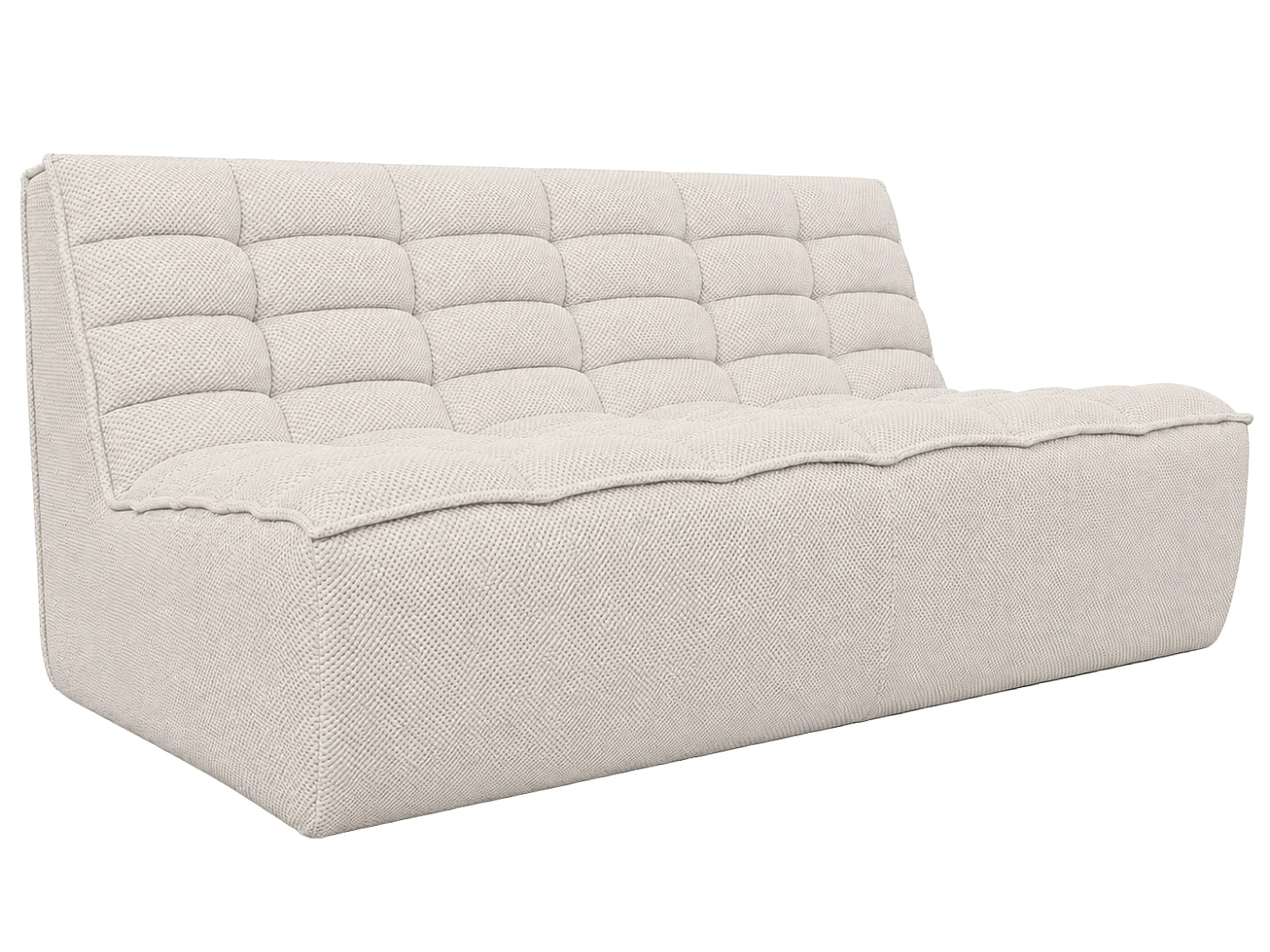 Canapé 2 places modulaire, tissu peluche Pop, beige, LAZY