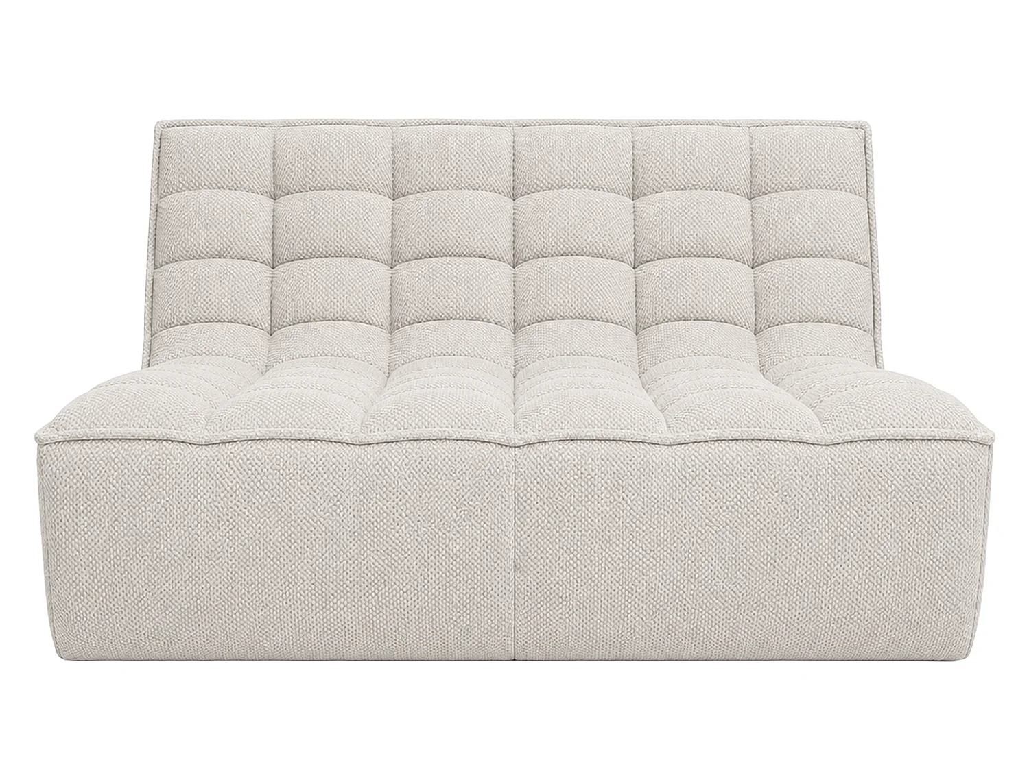 Canapé 2 places modulaire, tissu peluche Pop, beige, LAZY