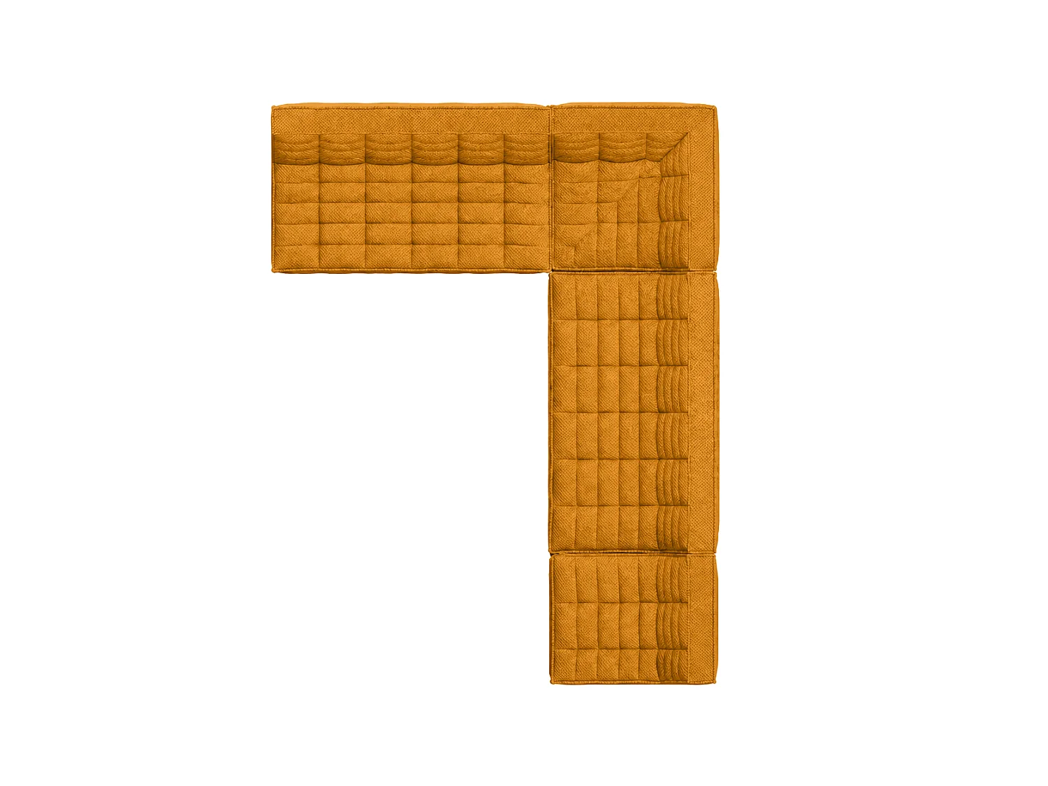 Canapé d’angle modulable en L, tissu peluche Pop, moutarde, droite, LAZY L
