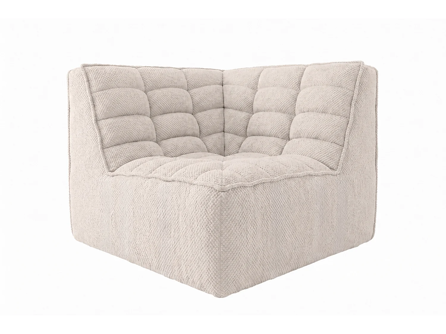 Module d’angle, module, tissu peluche Pop, blanc glacé, LAZY