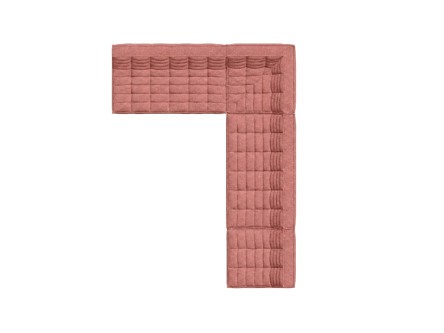 Canapé d’angle modulable en L, tissu peluche Pop, rose, droite, LAZY L