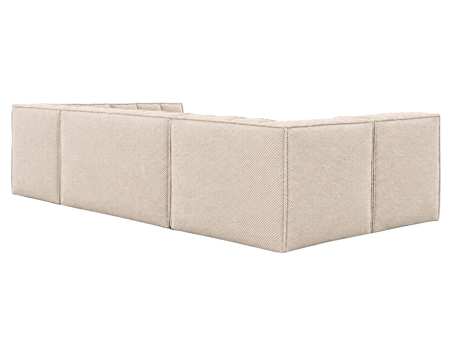 Canapé d’angle modulable en U, tissu peluche Pop, crème, LAZY U