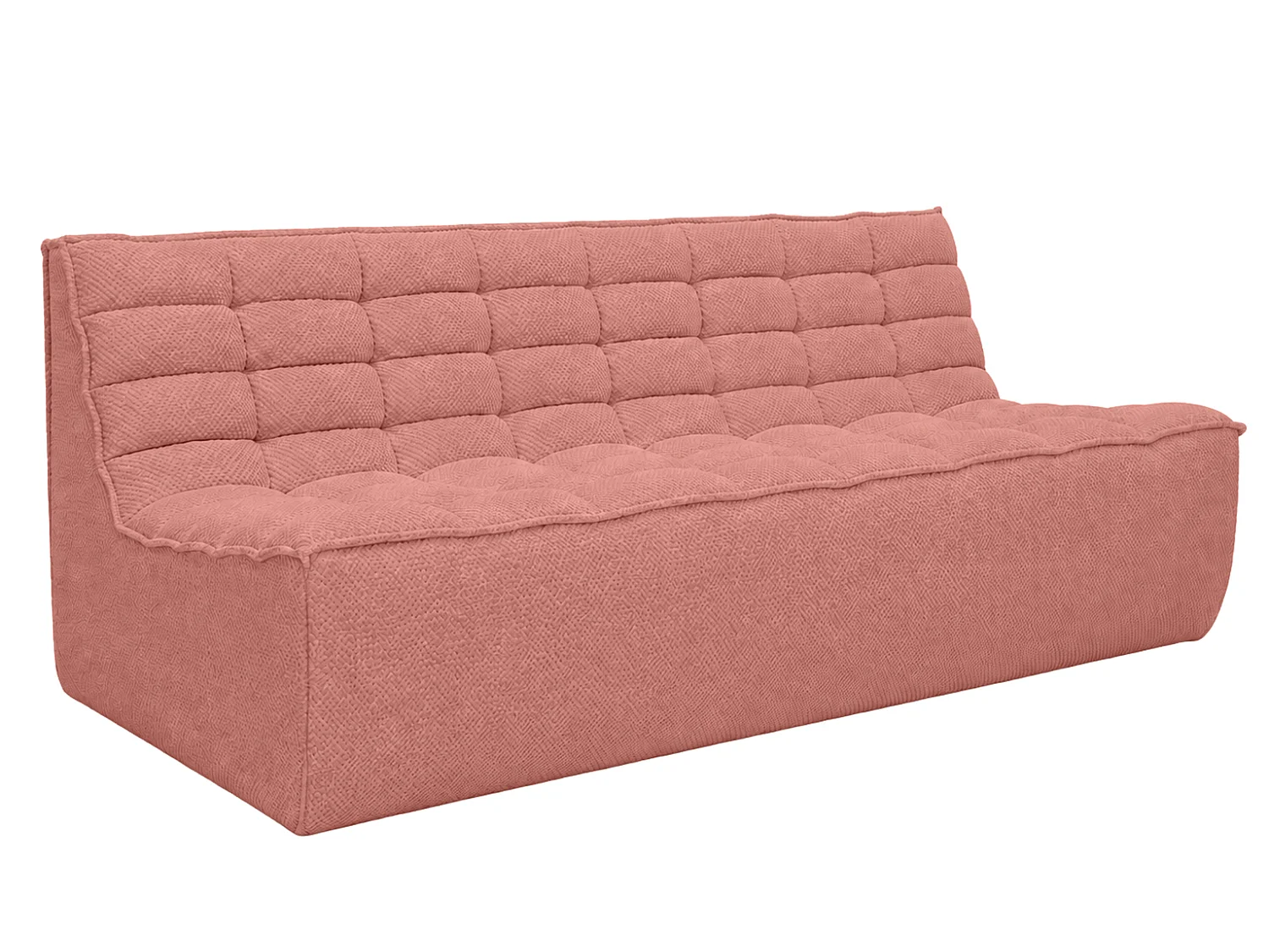 Canapé 3 places modulable, tissu peluche Pop, rose, LAZY
