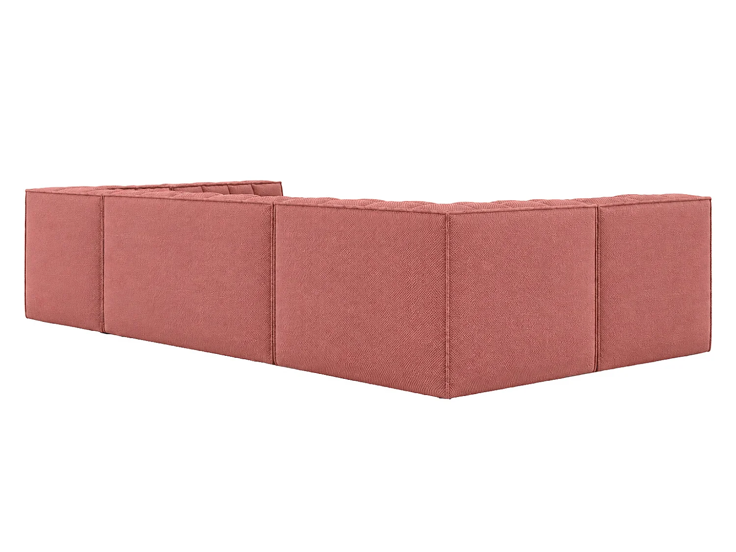 Canapé d’angle modulable en U, tissu peluche Pop, rose, LAZY U