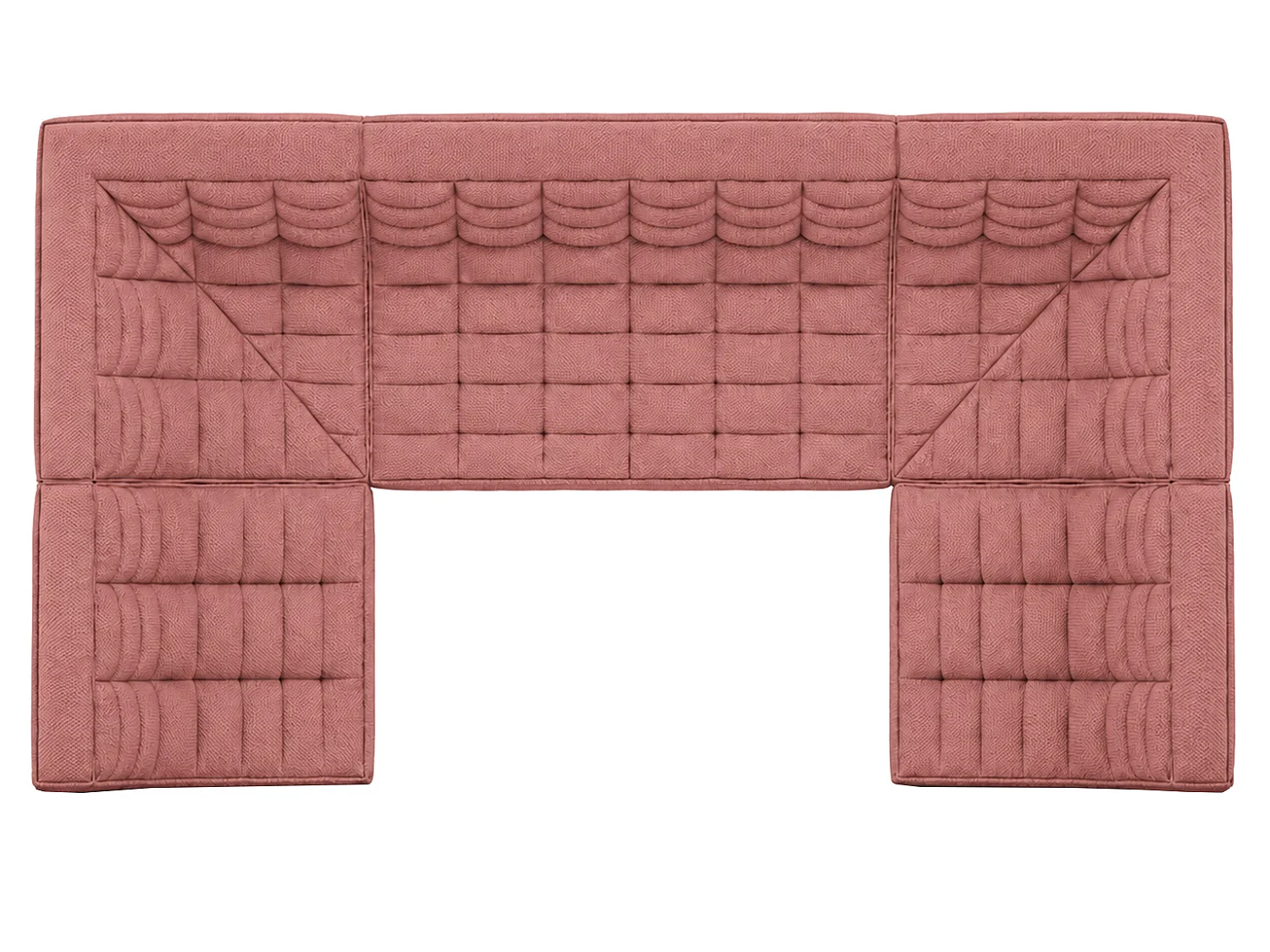 Canapé d’angle modulable en U, tissu peluche Pop, rose, LAZY U
