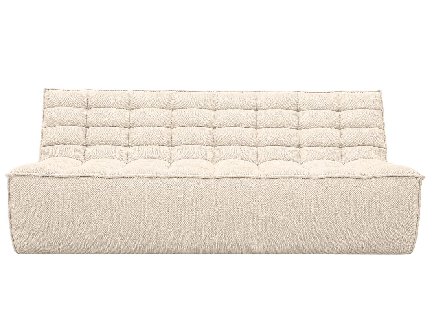 Canapé 3 places modulable, tissu peluche Pop, crème, LAZY