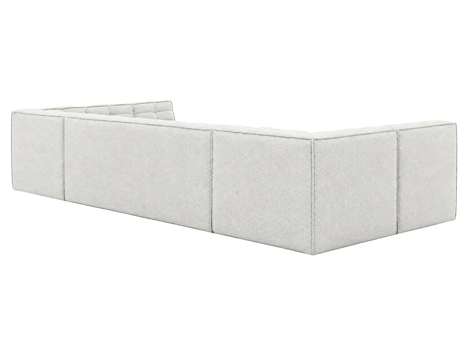 Canapé d’angle modulable en U, tissu peluche Pop, blanc glacé, LAZY U Medium
