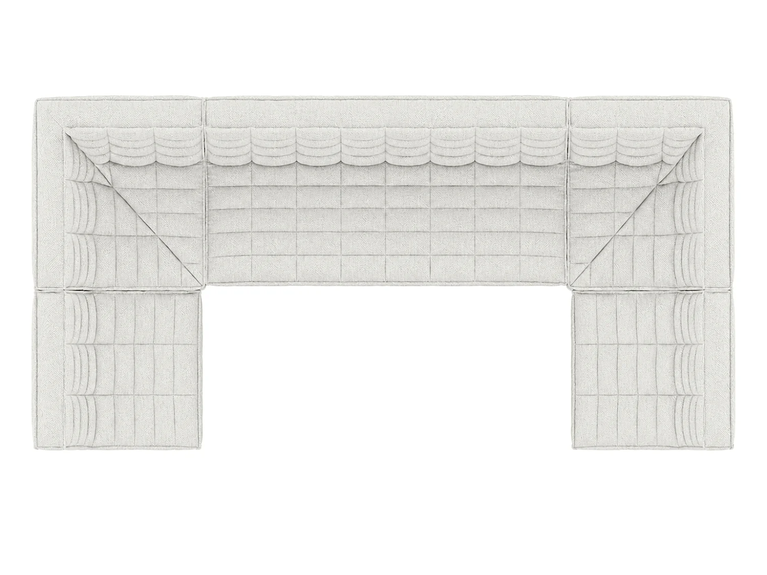 Canapé d’angle modulable en U, tissu peluche Pop, blanc glacé, LAZY U Medium
