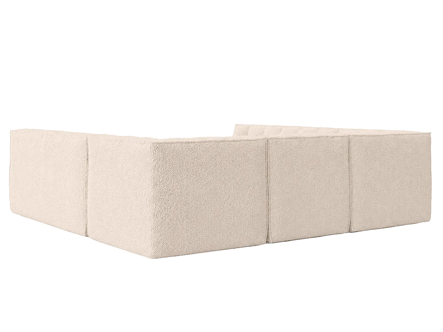 Canapé d’angle modulable Corner en U, tissu peluche Pop, crème, LAZY U CORNER