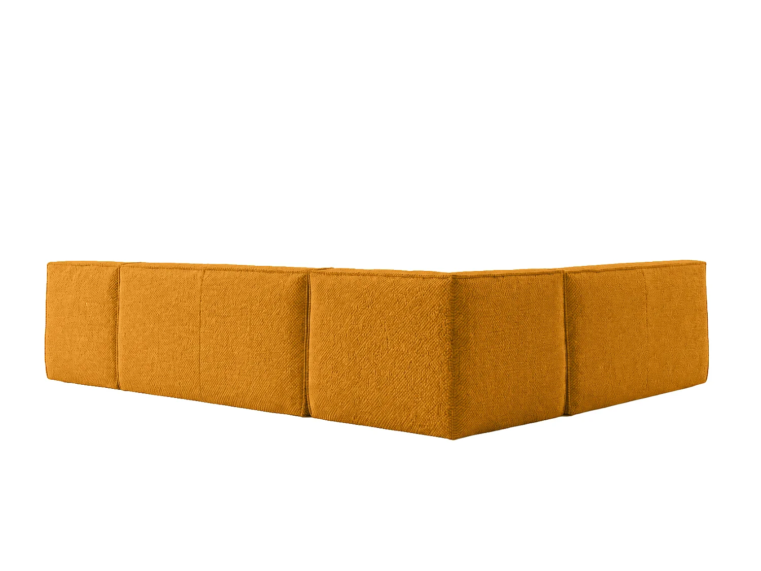 Canapé d’angle modulable en L, tissu peluche Pop, moutarde, gauche, LAZY L